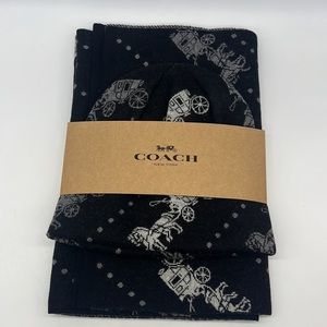 Coach Horse And Carriage Hat And Scarf Set Black/Grey